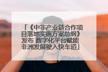 《中非产业链合作项目落地实施方案总纲》发布 数字化平台赋能非洲发展驶入快车道
