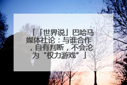 「世界说」巴哈马媒体社论：与谁合作，自有判断，不会沦为“权力游戏”