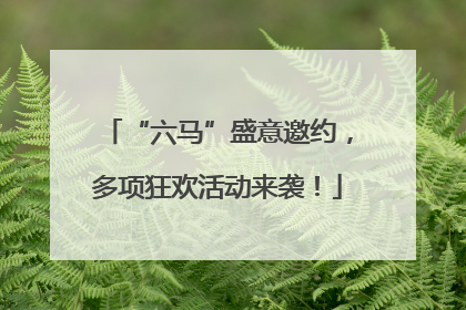 “六马”盛意邀约，多项狂欢活动来袭！