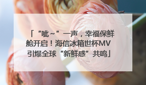 “呲～”一声，幸福保鲜舱开启！海信冰箱世杯MV引爆全球“新鲜感”共鸣