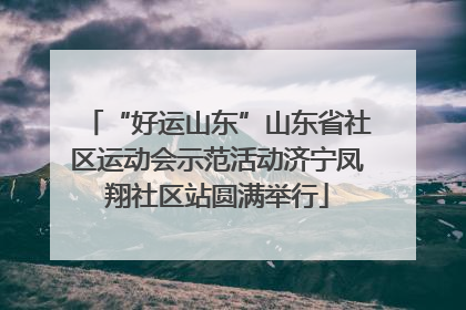 “好运山东”山东省社区运动会示范活动济宁凤翔社区站圆满举行