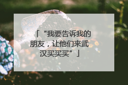 “我要告诉我的朋友，让他们来武汉买买买”