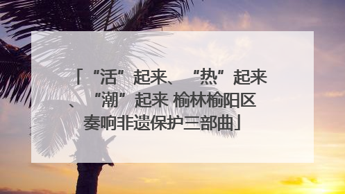 “活”起来、“热”起来、“潮”起来 榆林榆阳区奏响非遗保护三部曲