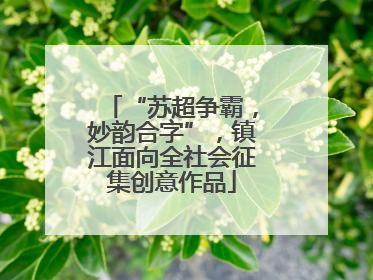 “苏超争霸，妙韵合字”，镇江面向全社会征集创意作品