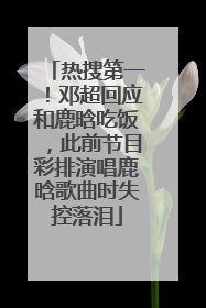 热搜第一！邓超回应和鹿晗吃饭，此前节目彩排演唱鹿晗歌曲时失控落泪