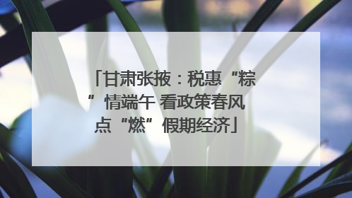 甘肃张掖：税惠“粽”情端午 看政策春风点“燃”假期经济
