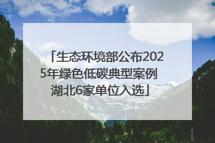 生态环境部公布2025年绿色低碳典型案例 湖北6家单位入选