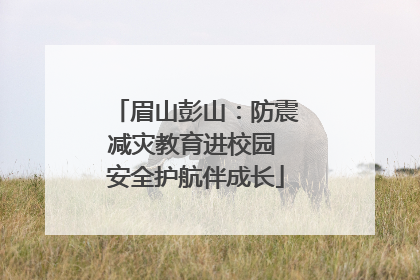 眉山彭山：防震减灾教育进校园 安全护航伴成长