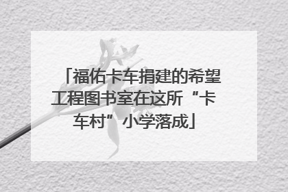 福佑卡车捐建的希望工程图书室在这所“卡车村”小学落成