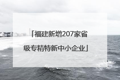 福建新增207家省级专精特新中小企业