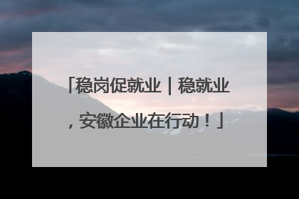 稳岗促就业｜稳就业，安徽企业在行动！