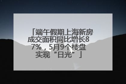 端午假期上海新房成交面积同比增长87%，5月9个楼盘实现“日光”