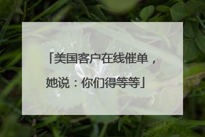 美国客户在线催单，她说：你们得等等