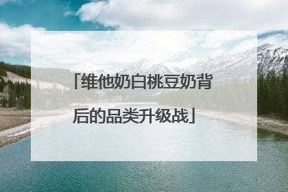 维他奶白桃豆奶背后的品类升级战