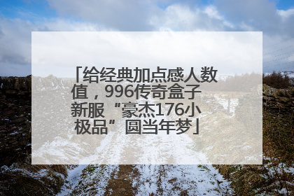 给经典加点感人数值，996传奇盒子新服“豪杰176小极品”圆当年梦