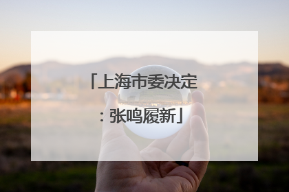 上海市委决定：张鸣履新