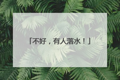 不好，有人落水！
