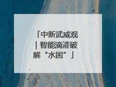中新武威观｜智能滴灌破解“水困”