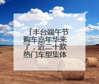 丰台端午节购车嘉年华来了，近二十款热门车型集体亮相