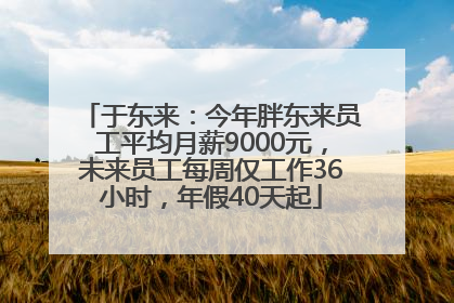 于东来：今年胖东来员工平均月薪9000元，未来员工每周仅工作36小时，年假40天起