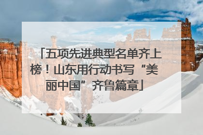五项先进典型名单齐上榜！山东用行动书写“美丽中国”齐鲁篇章