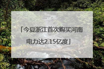 今夏浙江首次购买河南电力达2.15亿度