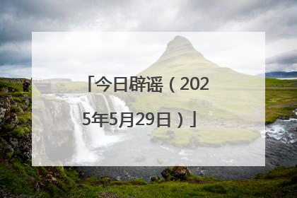 今日辟谣（2025年5月29日）