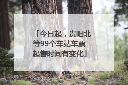 今日起，贵阳北等99个车站车票起售时间有变化
