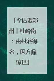 今话老郑州丨杜岭街：由村落得名，因方鼎惊世