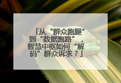 从“群众跑腿”到“数据跑路”，智慧中枢如何“解码”群众诉求？