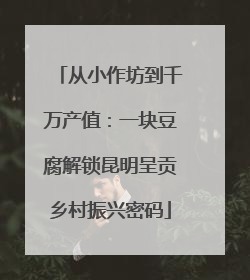 从小作坊到千万产值：一块豆腐解锁昆明呈贡乡村振兴密码