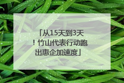 从15天到3天！竹山代表行动跑出惠企加速度