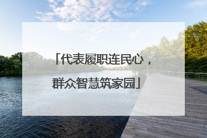 代表履职连民心，群众智慧筑家园