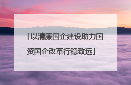 以清廉国企建设助力国资国企改革行稳致远