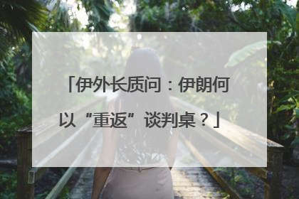 伊外长质问：伊朗何以“重返”谈判桌？