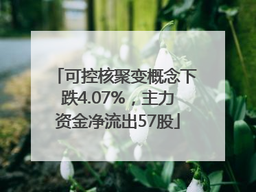 可控核聚变概念下跌4.07%，主力资金净流出57股