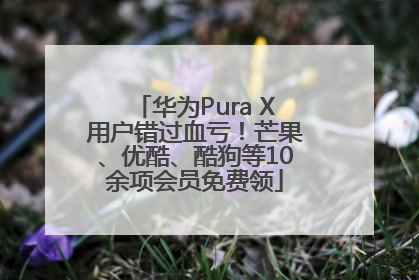 华为Pura X用户错过血亏！芒果、优酷、酷狗等10余项会员免费领