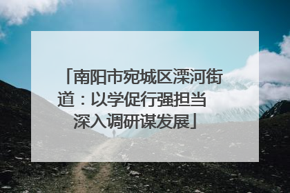 南阳市宛城区溧河街道：以学促行强担当 深入调研谋发展