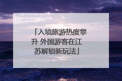 入境旅游热度攀升 外国游客在江苏解锁新玩法