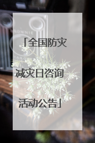 全国防灾减灾日咨询活动公告