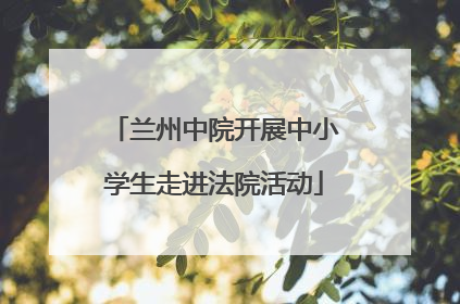 兰州中院开展中小学生走进法院活动