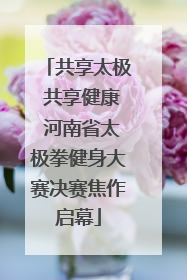 共享太极 共享健康 河南省太极拳健身大赛决赛焦作启幕