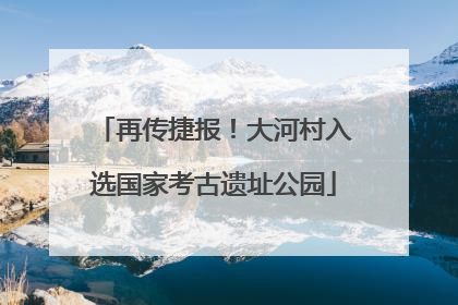 再传捷报！大河村入选国家考古遗址公园