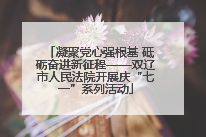 凝聚党心强根基 砥砺奋进新征程——双辽市人民法院开展庆“七一”系列活动