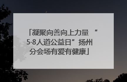 凝聚向善向上力量 “5·8人道公益日”扬州分会场有爱有健康