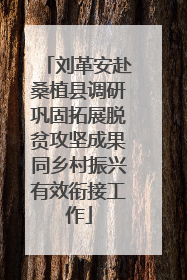 刘革安赴桑植县调研巩固拓展脱贫攻坚成果同乡村振兴有效衔接工作