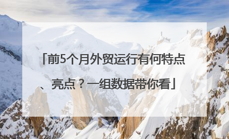 前5个月外贸运行有何特点、亮点？一组数据带你看