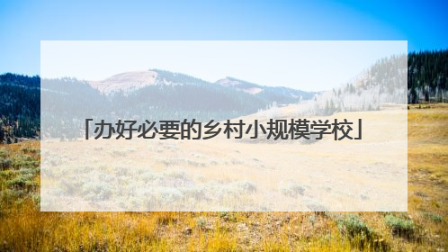 办好必要的乡村小规模学校