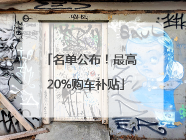 名单公布！最高20%购车补贴
