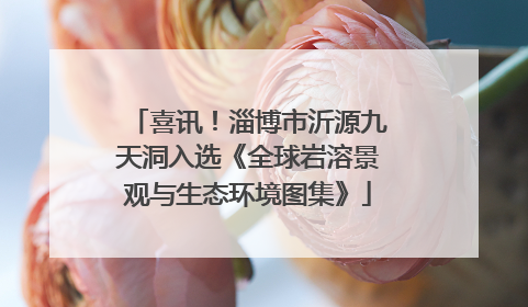 喜讯！淄博市沂源九天洞入选《全球岩溶景观与生态环境图集》